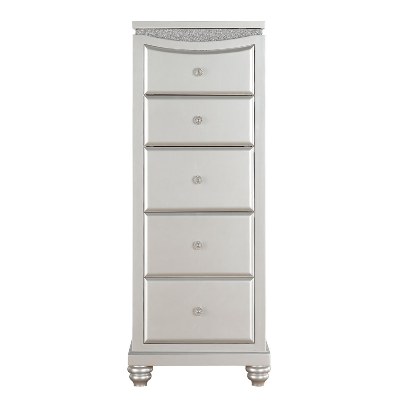 Rosdorf Park Shamima Platinum 5 Drawer Lingerie Chest With Lift Top